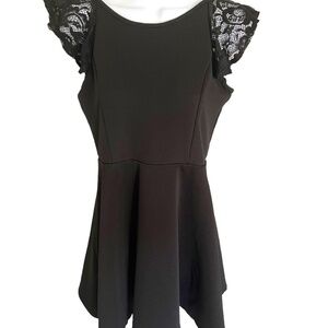Ava & Kelly | Black Lace Trim Dress | Girls Size 16
